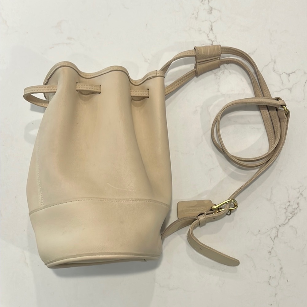 Beige COACH Leather Bucket Bag
